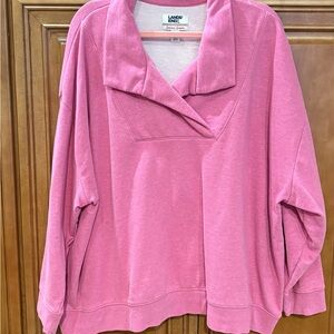 Lands' End Serious Sweats Shawl Collar Sweatshirt size 3X 24W-26W Like New